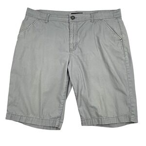 Guess Shorts Men 38* Grey Bermuda Chino Cotton No Stretch Back Zip Pocket Casual